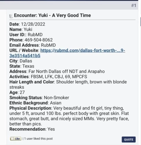 (469) 048-8062 - Yuki in Dallas / Fort Worth, Texas